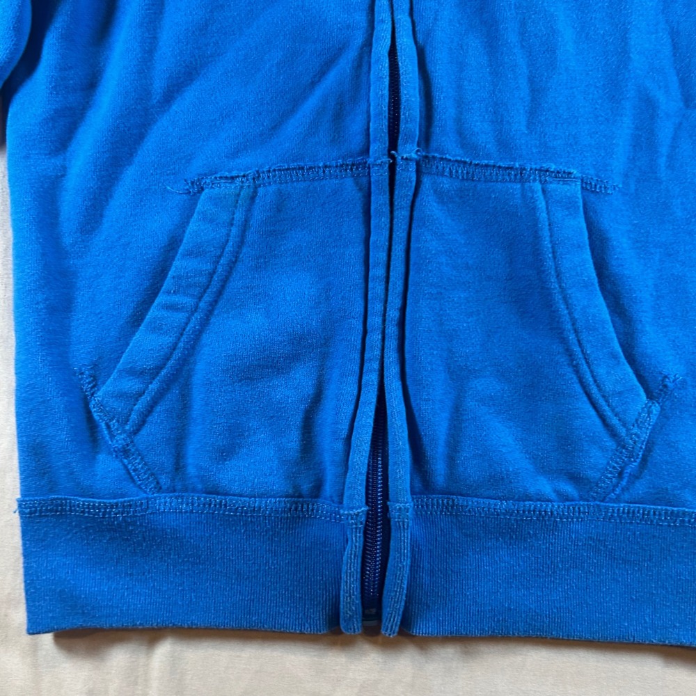 Abercrombie Kids Blue Full Zip Hoodie Moose Logo A&F Sleeve Graphic Size 7/8 - Picture 5 of 9